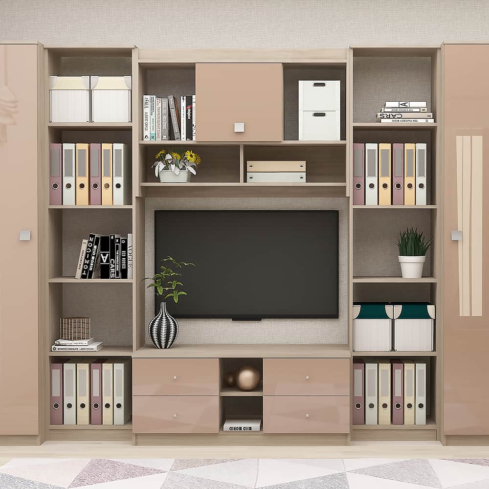 Biblioteca MODUS 290, PAL Oak, MDF Cappuccino Gloss