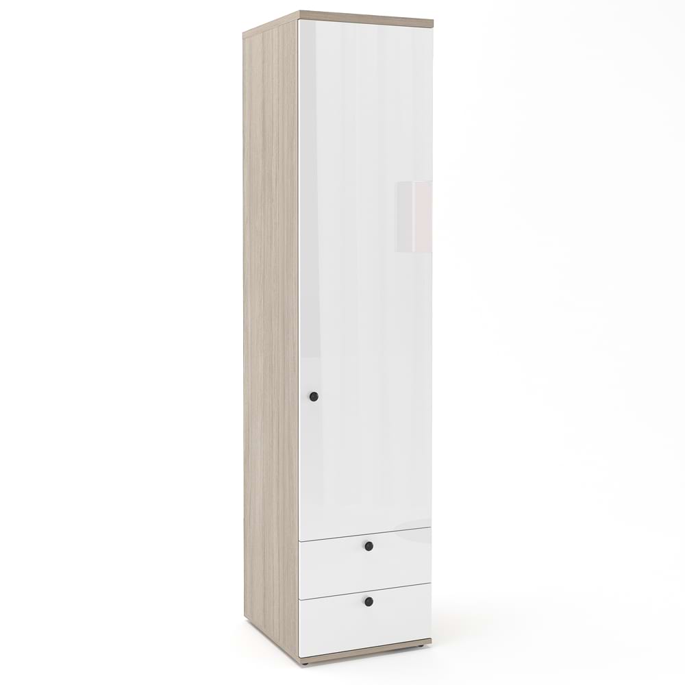 Dulap haine PRIMAVERA 45, H200, 1U2S, polite, Oak, Alb Gloss