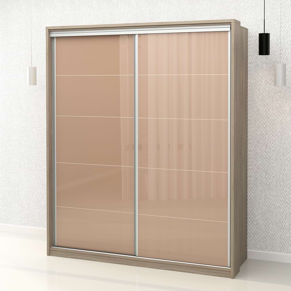 Dulap haine usi culisante primavera 185, h225, oak, cappuccino gloss