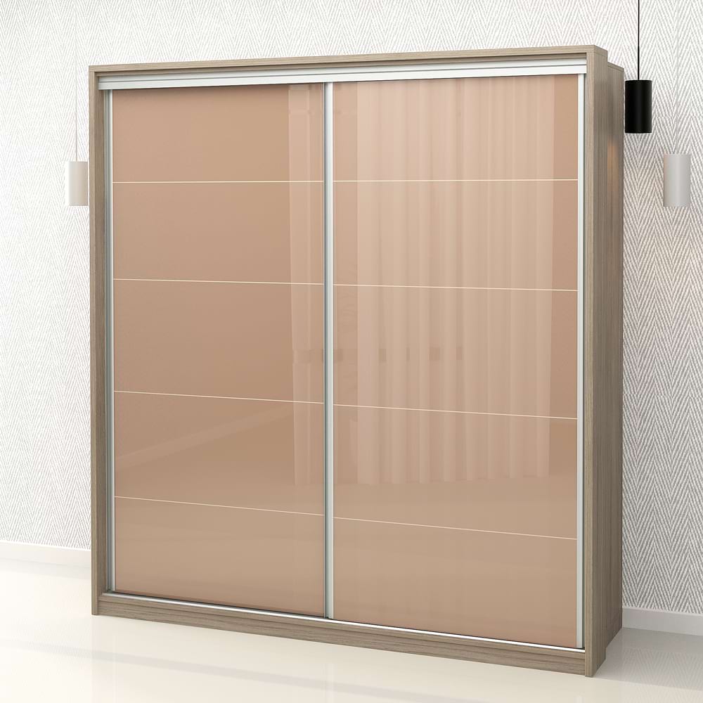 Dulap haine usi culisante primavera 205, h225, oak, cappuccino gloss