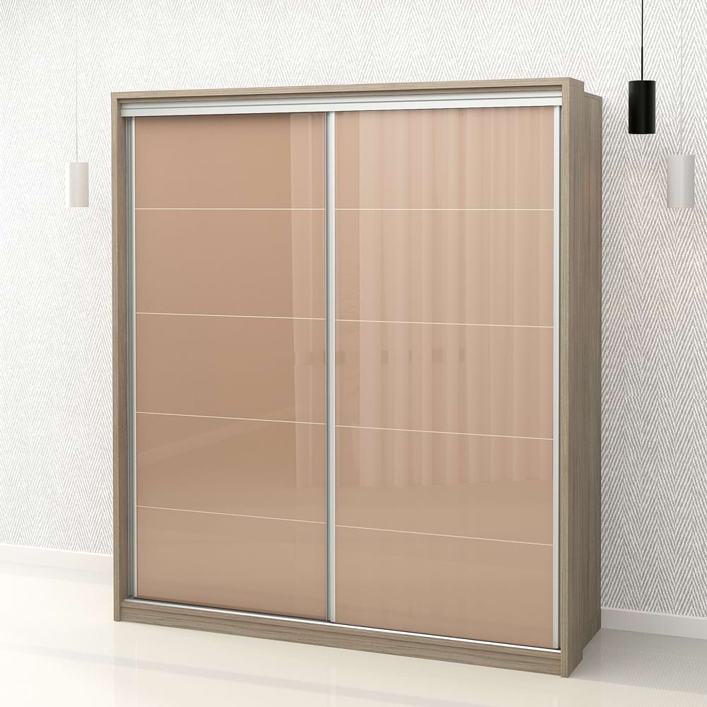 Dulap haine usi culisante primavera 185, h205, oak, cappuccino gloss