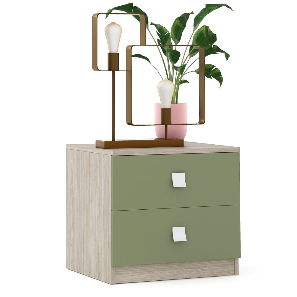 Noptiera LINEA 2 sertare, Oak, Pesto