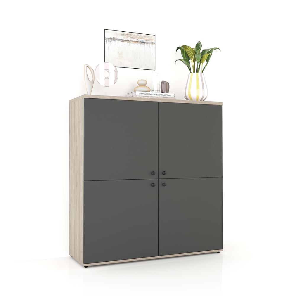 Comoda living CUBO 120, 4U, Clasic, Oak, Antracit