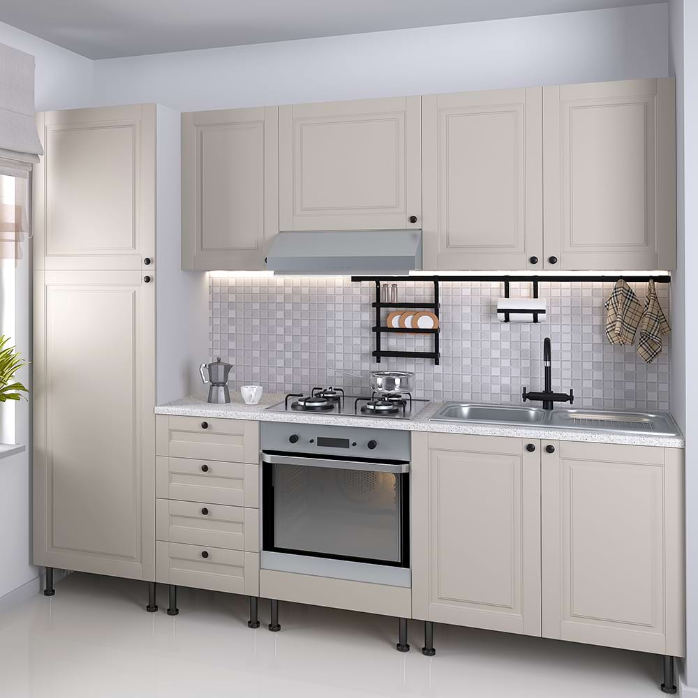 Mobila bucatarie FANOLLA 255, MDF Kasmir Striat
