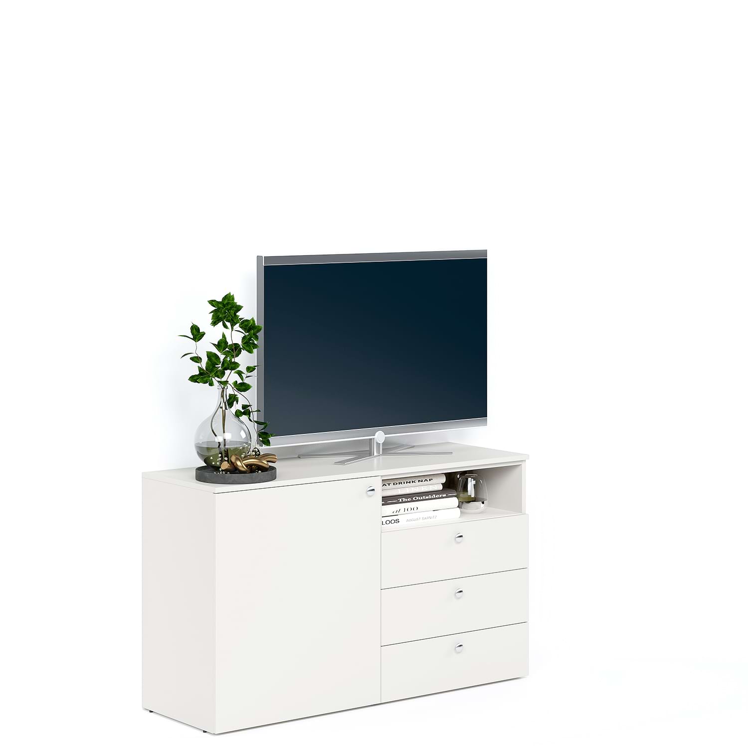 Comoda ARONA 120, A42, H74, 1U3S, Alb Portelan