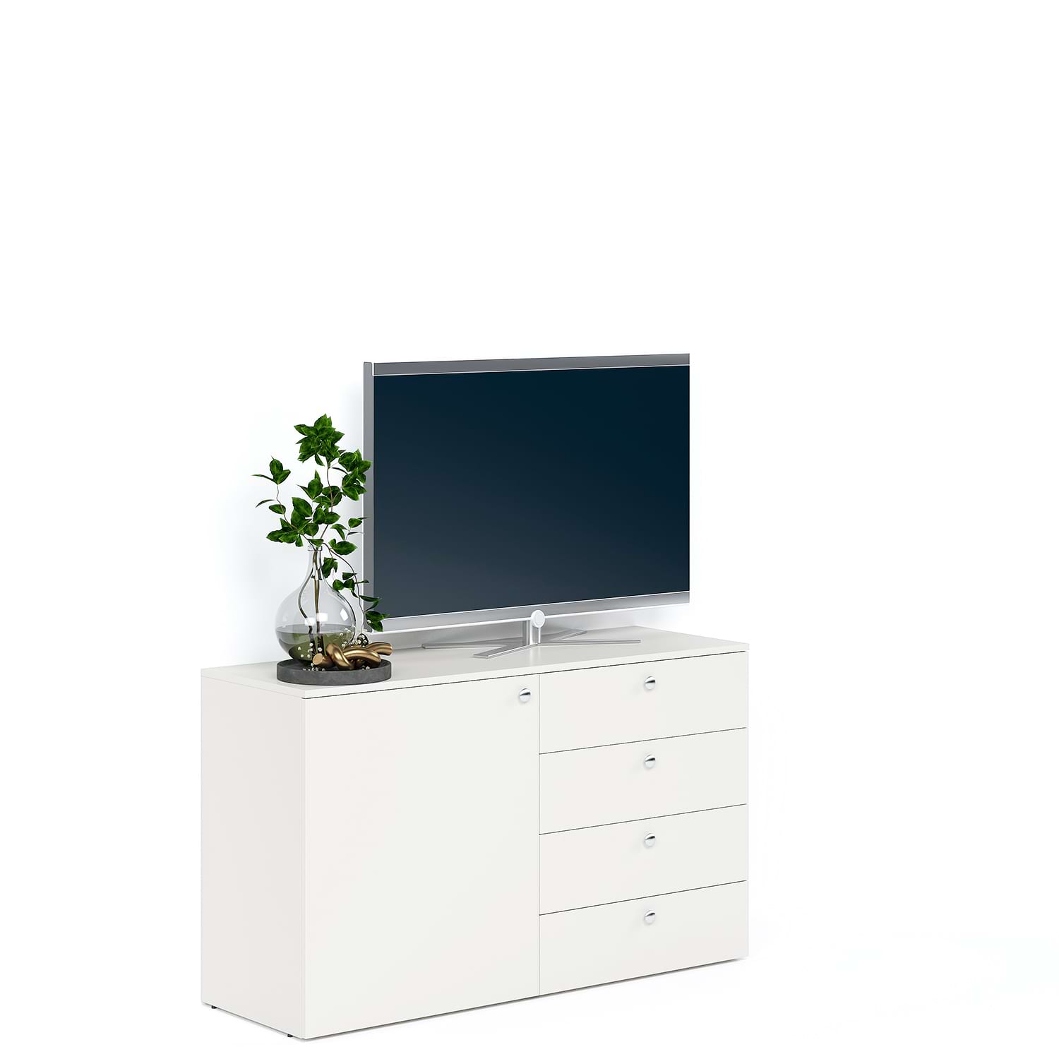Comoda ARONA 120, A42, H74, 1U4S, Alb Portelan