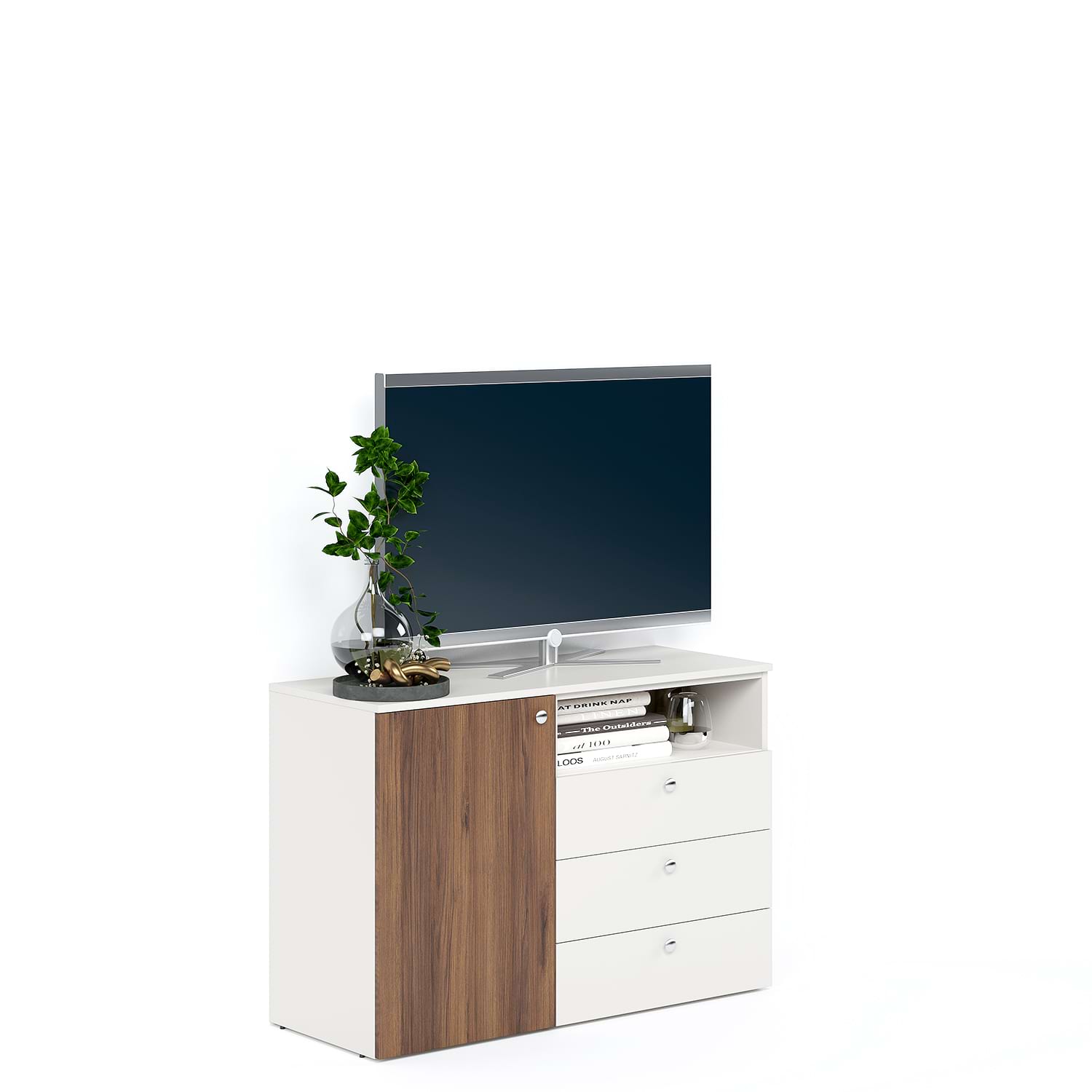 Comoda ARONA 105, A42, H74, 1U3S, Alb Portelan, Nuc Warmia