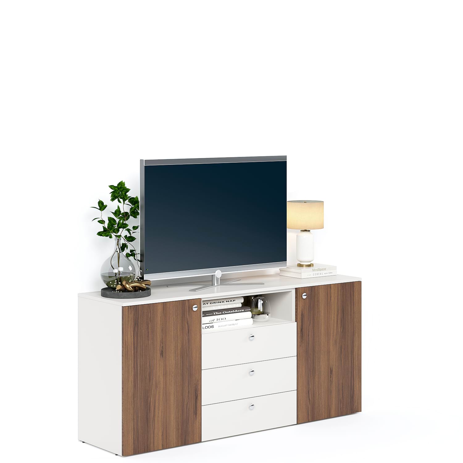 Comoda ARONA 150, A42, H74, 2U3S, Alb Portelan, Nuc Warmia