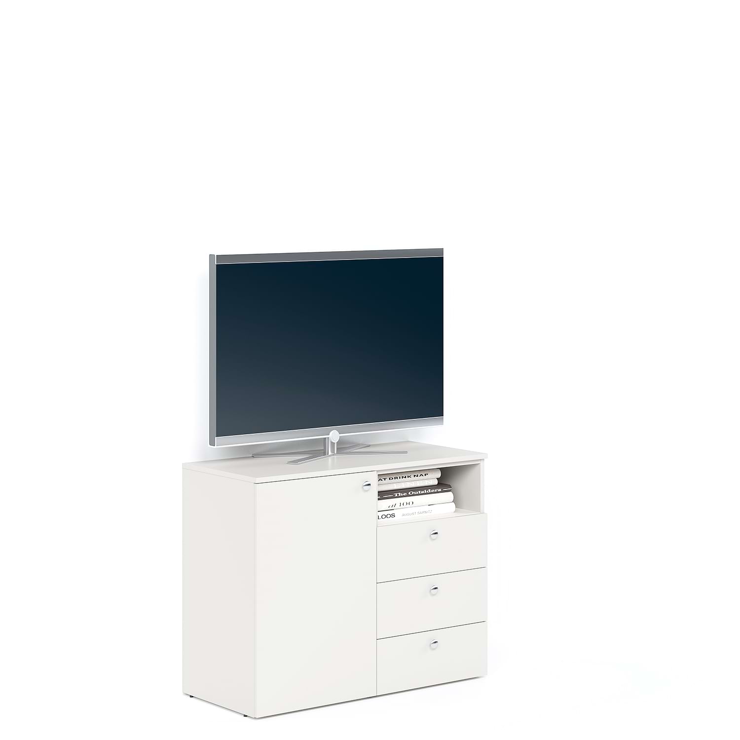 Comoda ARONA 90, A42, H74, 1U3S, Alb Portelan