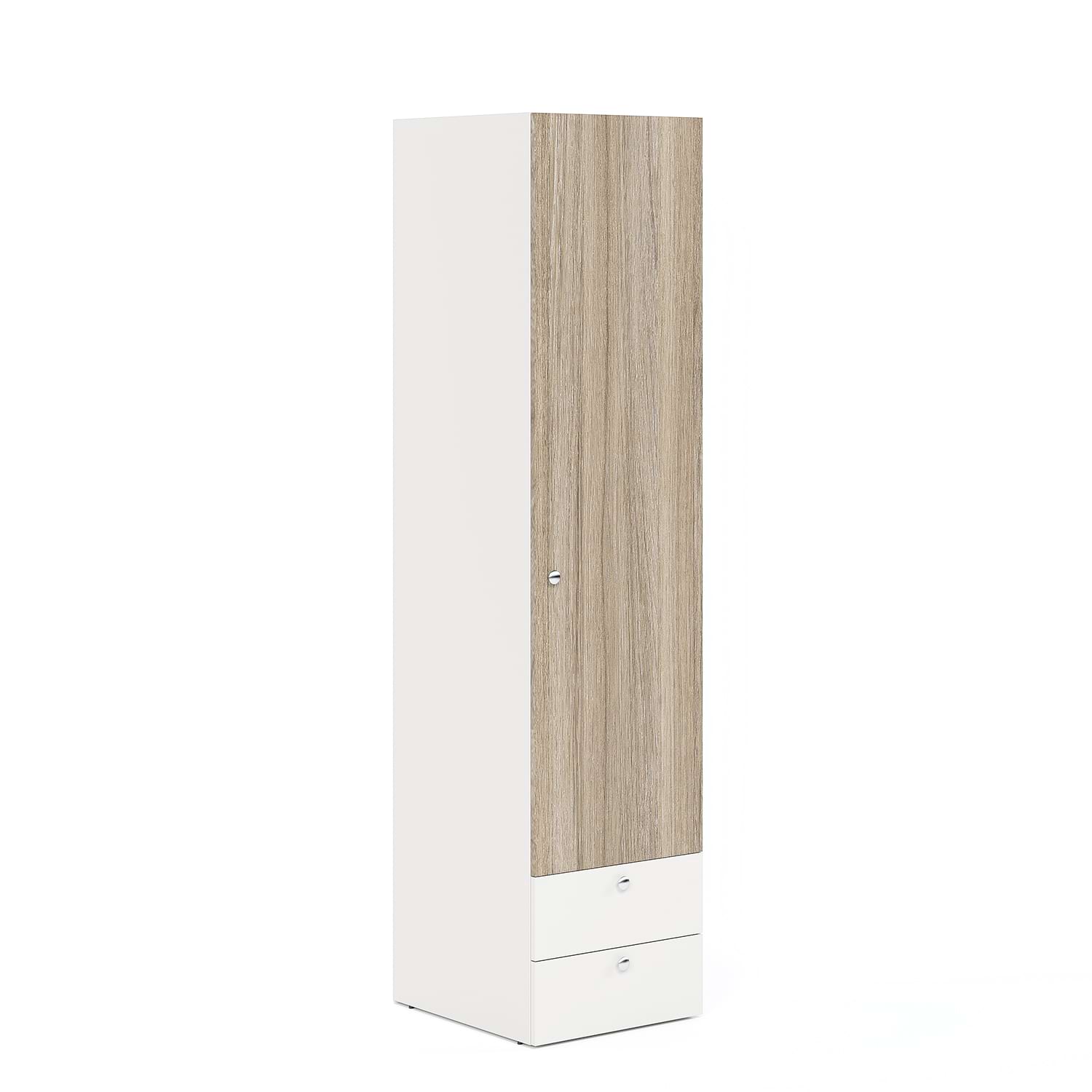 Dulap haine ARONA 45, A50, H195, 1U2S, Alb Portelan, Oak