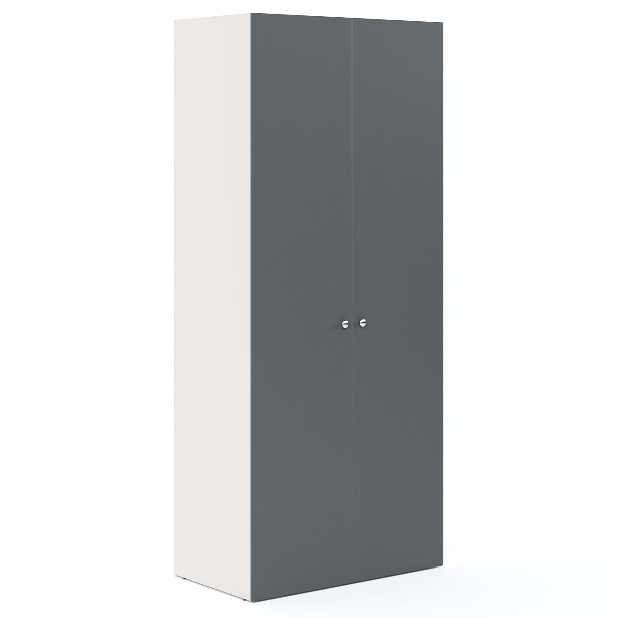 Dulap haine ARONA 90, A50, H210, 2U, Alb Portelan, Antracit