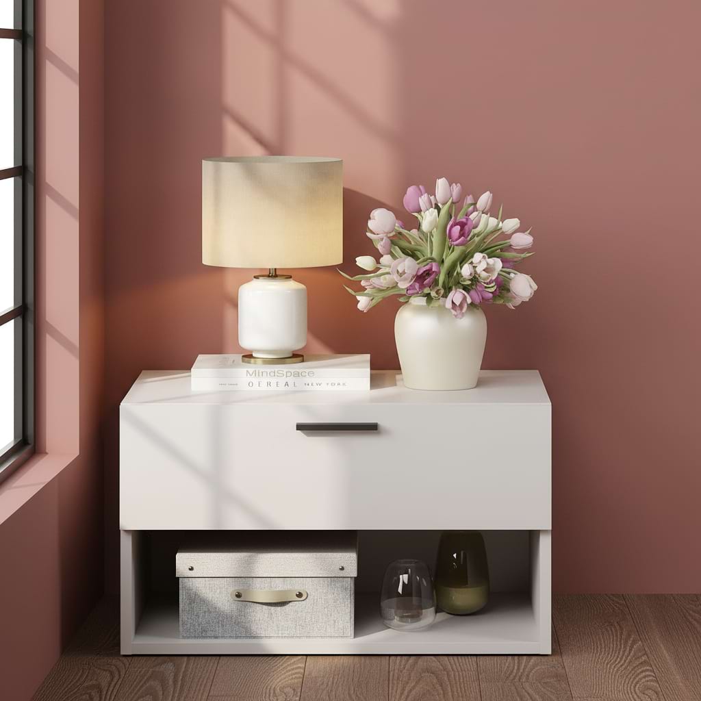 Noptiera ARONA 60 1 sertar Alb