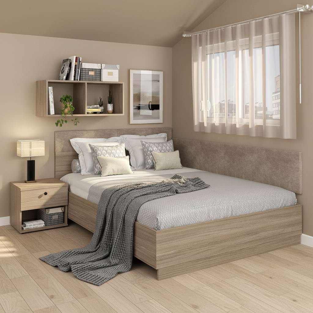 Pat colt AMBRO fara saltea 140x200 Oak