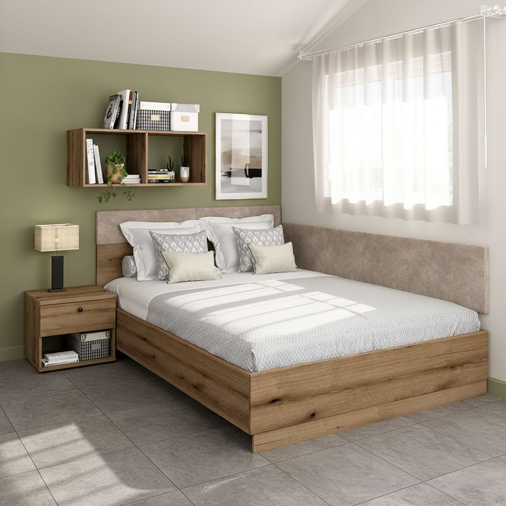 Pat colt AMBRO fara saltea 140x200 Stejar