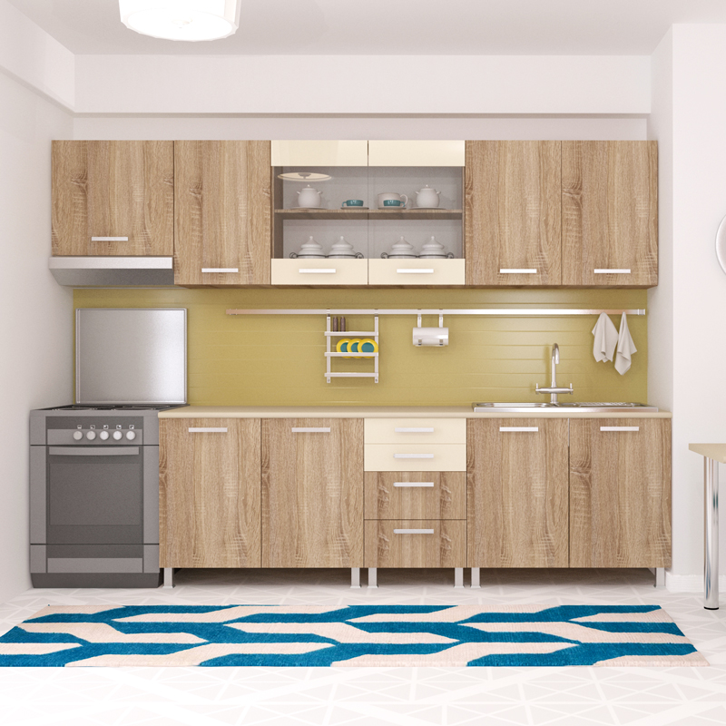 Bucatarie Domino 285 Sonoma Crem Gloss Mic