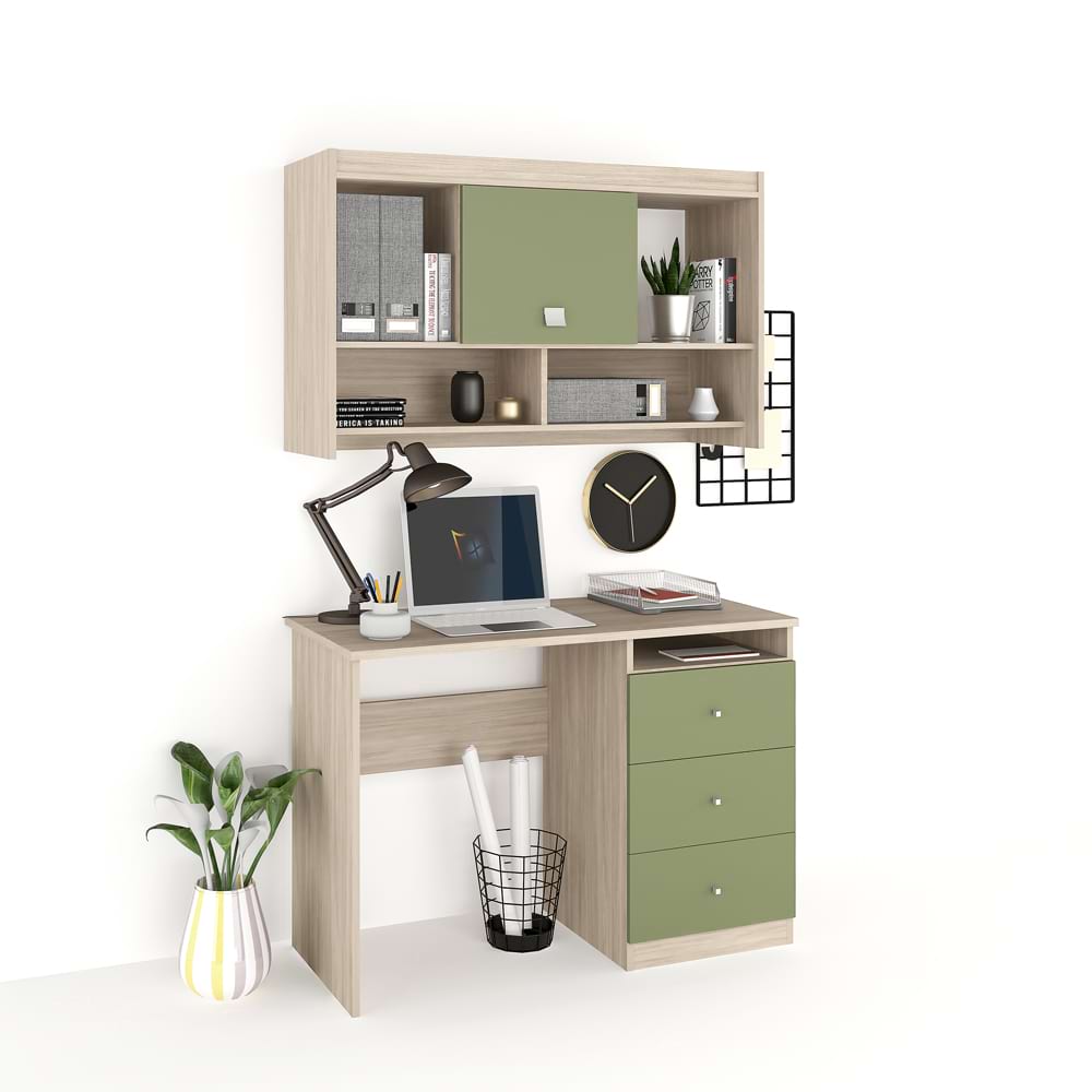 Ansamblu birou modus 1, oak, pesto