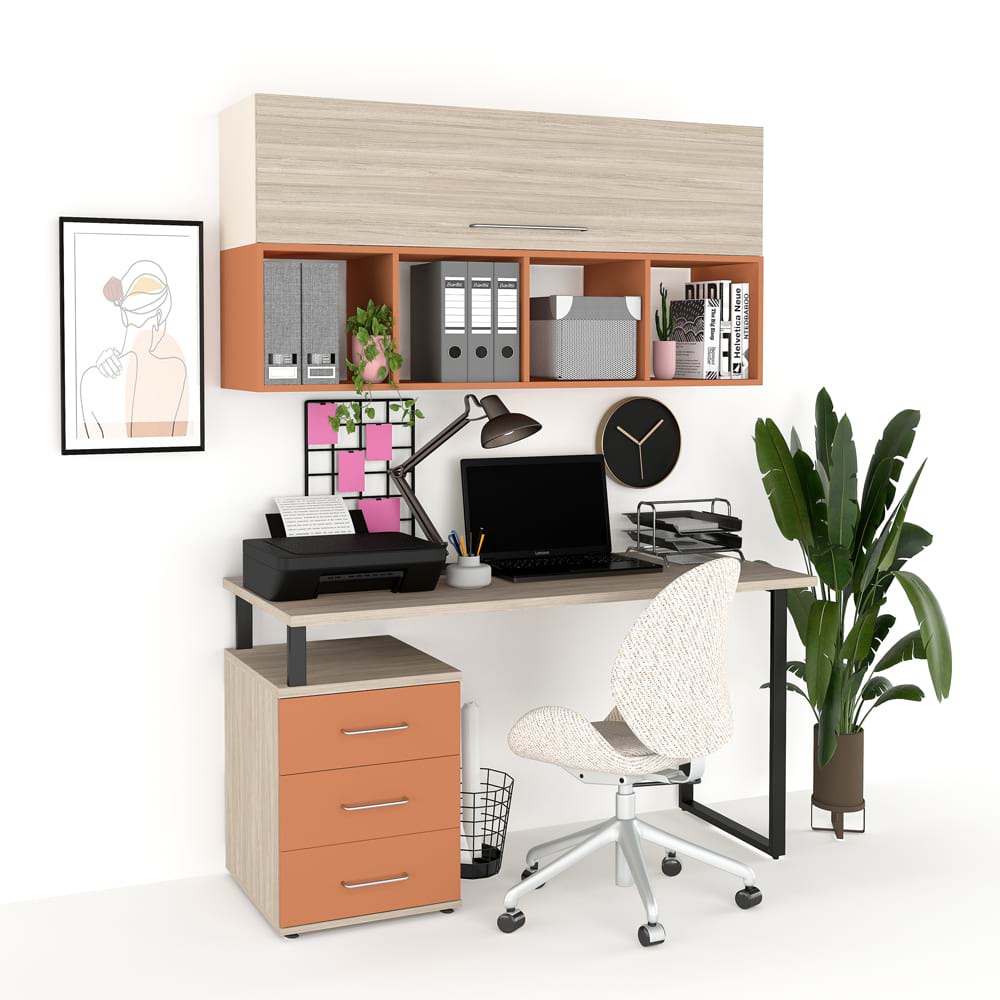 Ansamblu birou studio 5, oak, ginger