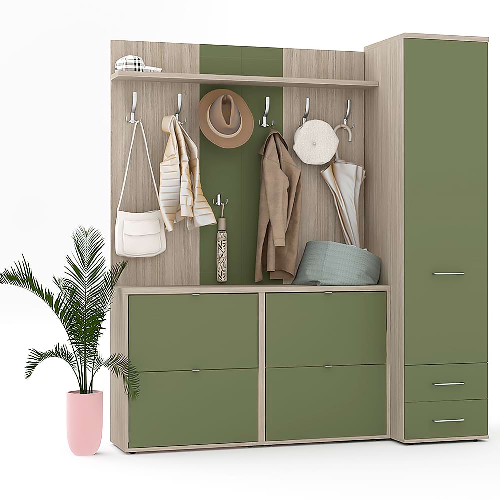 Mobilier hol riva, configuratia riva2, oak, pesto