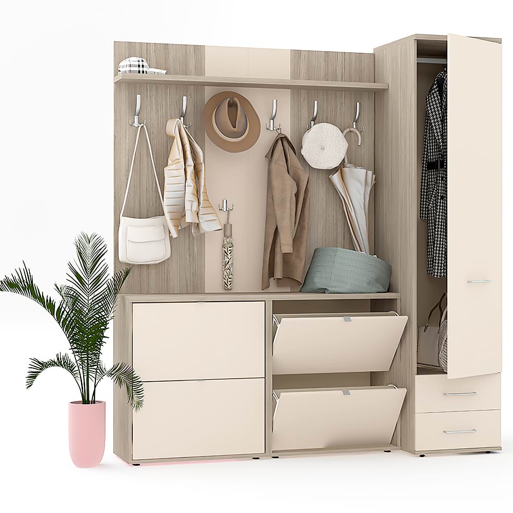 Mobilier hol riva, configuratia riva2, oak, vizon